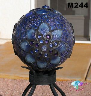 Iridescent Flower   Mosaic Gazing Ball Sphere Handmade for your Yard