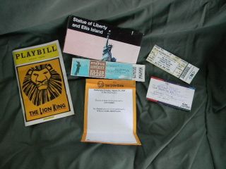 Collectible Lion King Playbill MINSKOFF Theatre Tickets Lot New YORK