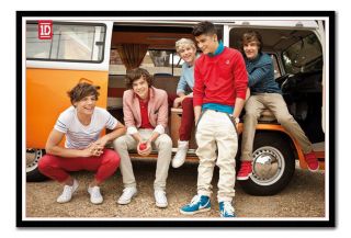 Framed One Direction In Camper Van Poster Ready To Hang Frame