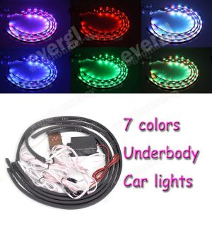 Color 2x36& 2x24 Under Car LED Glow Underbody System Neon Light Kit