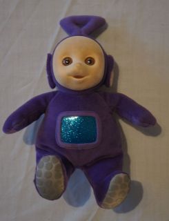 10” Eden 1998 Small Stuffed Bean Bag Purple Tan Teletubbies Tinky