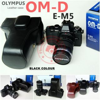 Leather camera Case Bag Olympus OM D E M5 OMD EM5 camera case 14 42mm