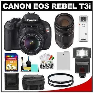 Canon EOS Rebel T3i Digital SLR Camera + 18 55mm IS + 75 300mm III