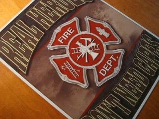 REAL HEROES DONT NEED CAPES Fireman Fire Station Department Crest