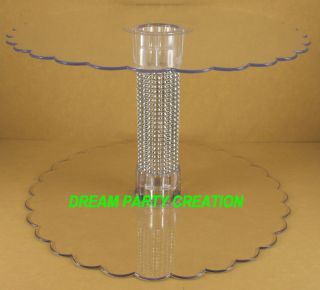 Acrylic CAKE Stand SIMULATED Diamond BLING Tube Design CHOOSE COLOR