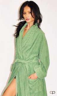 NWT Womens Calf Length Wide Ribbed 100% cotton Chenille robe S / M L