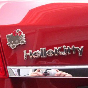 HOT 3D fashion metal car car stickers, pure solid metal Hello Kitty