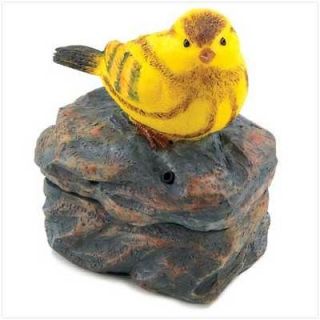 MUSICAL Singing Yellow Bird Figurine Sculpture Gift Bird Lovers Mom