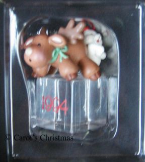 Ice Pals 1994 Moose Reindeer Carlton Christmas Ornaments Dated Ice