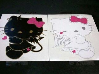HELLO KITTY ANGEL AND DEVIL CAR DECALS (COMES IN A PAIR)
