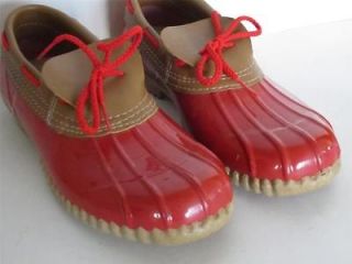 Vintage Ladies Red Rubber Leather DUCK SHoes NEVER WORN Size 8 Maine