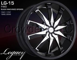 Legacy Car Wheel Rim LG 15 Black 18 inch 4 Lug