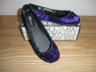 Play House Girls Beaded Shoe Purple Flats Size 5 NIB #410F 20030