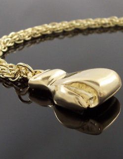 Rocky Boxing Glove Necklace, Gold Tone