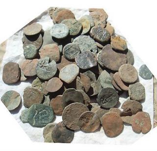 LOT OF 103 EUROPEAN/SPANI SH MEDIEVAL PIRATE COINS AS SEE ON PHOTO