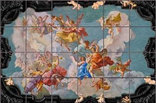 , Art, Ceramic Tile, Backsplash, Bath Wall Decor, Ceiling Fresco, 30B