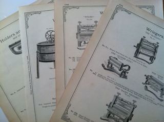 Antique 1890s Bissell Carpet Sweepers Washing Machines Catalog Sheets