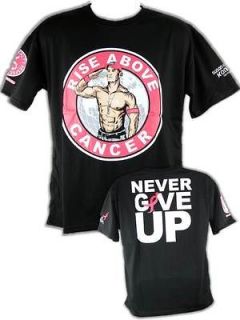 John Cena Red Logo Rise Above Cancer WWE Black T shirt