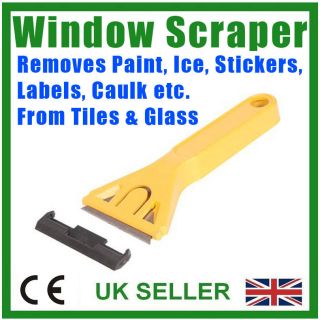 Scraper; Removes Paint, Ice, Stickers, Labels, Caulk From Tiles, Glass