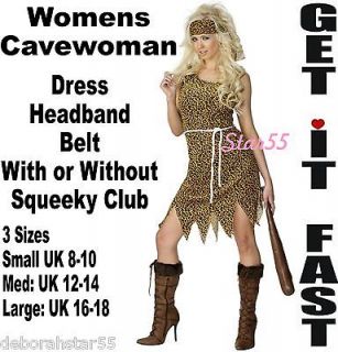 Womens Cavegirl Cavewoman  Jungle Girl Fancy Dress Costume Club
