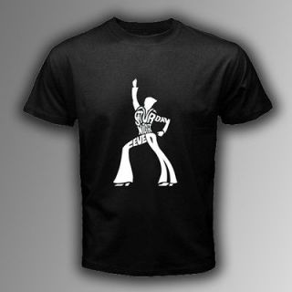 Night Fever Retro 70s John Travolta Disco Black T Shirt Size S 3XL