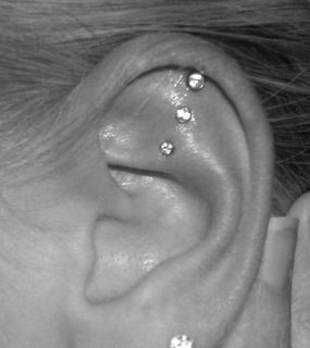 5mm 3.4mm or 4.4mm Clear Gems Tragus Cartilage Helix Stud Ear Earring