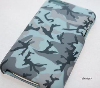 iPod Touch 2nd 3rd Gen HARD RUBBERIZED CASE COVER CAMO BLUE MILITARY