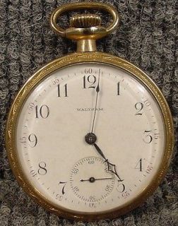 American Waltham Watch Co. Model 1899 16 Size Open Face G.F. Case Runs