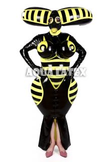 4mm Rubber/Latex Inflatable Bee Catsuit Outfits, Uniform, Inflatable