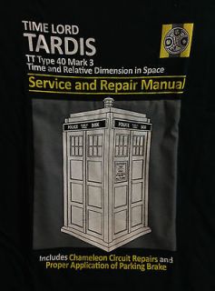 Doctor Who Tardis Service Repair Manual Satire Parody RIPT Men Shirt