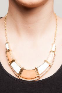 LILY WANG CATHY Enamel Collar Necklace ORANGE/WHITE (LW N2224/W04)