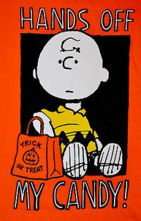 Charlie Brown Halloween T shirt Peanuts Graphic Tee Orange L NWT