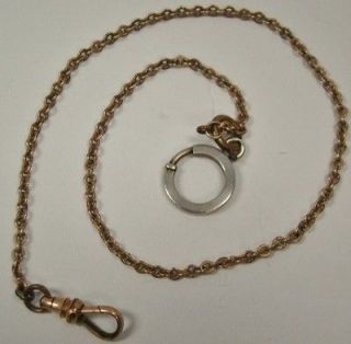 VINTAGE SIMMONS POCKET WATCH CHAIN GOLD FILLED 14.5 LONG 7.5 GRAMS