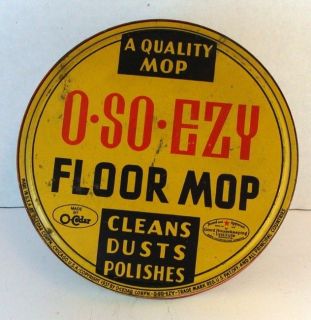 1937 O So Ezy Floor Mop Advertising Tin O Cedar Corp. Chicago, ILL