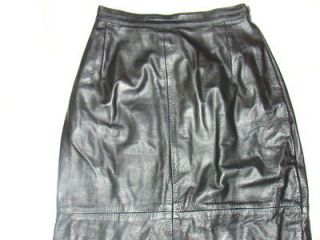 Stunning New Ladies Genuine Black Leather Pencil Skirt size 7/8
