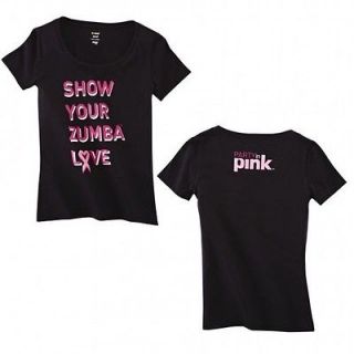 Show Your ZUMBA Love crew neck top tshirt S black pink Party in Pink