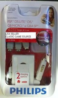 NEW Retractable AC & DC Home & Car Charger adapter for Game boy Micro