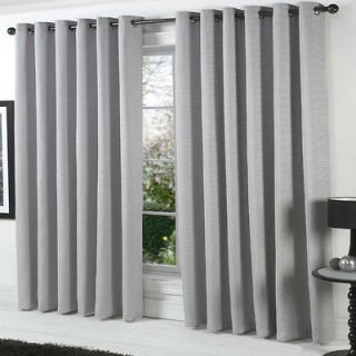 Heavy COTTON Rich CHENILLE Lined EYELET Ring Curtains SILVER GREY 66