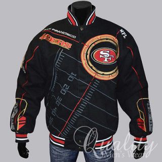 San Francisco 49ers Jacket Small Cotton Twill Official NFL Black On