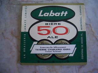 Vint. Labatt 50 Beer Labels Montreal Canada   Tavern Charleroi Enrg