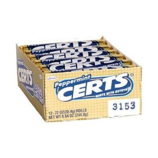 Certs Peppermint 24 Count .72oz Rolls Classic Mints Bulk Boxes Vending