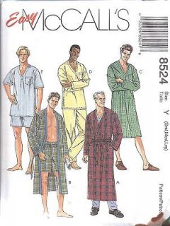 UNCUT McCalls Vintage Sewing Pattern Mens Sleepwear Robe Nightshirt
