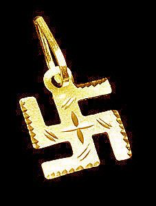 WOW Ganesh Swastika Buddha 24kt Gold plated Charm pendant