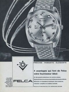 1968 Felca Watch Company Skymaster Advert Vintage 1968 Swiss Ad Suisse