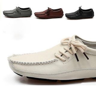 New Mens Casual Shoes Cowhide Driving Moccasins Slip On Loafers Flats