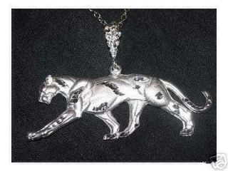 Panther Cougar Sterling Silver charm Pendant Jewelry