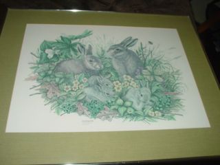 SIGNED AND NUMBERED CECIL EAKINS RABBITS LARGE PRINT LIMITED EDITION