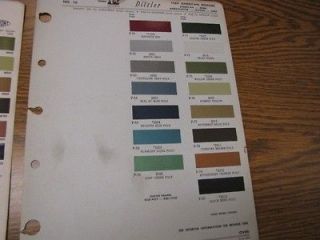 1979 International Harvester Color Paint Chip Sheet R M Products