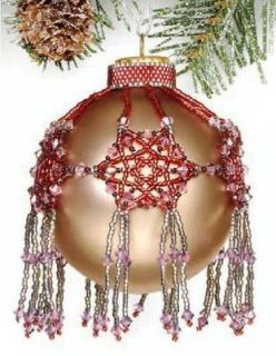 X069 Bead PATTERN ONLY Beaded Bedecked Boughs Christmas Ornament Cover