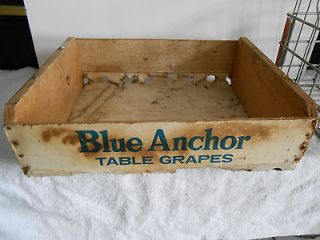 Vintage Wood Fruit Crate Box Blue Anchor Hyder Ranches Inc. Yuma Ariz.